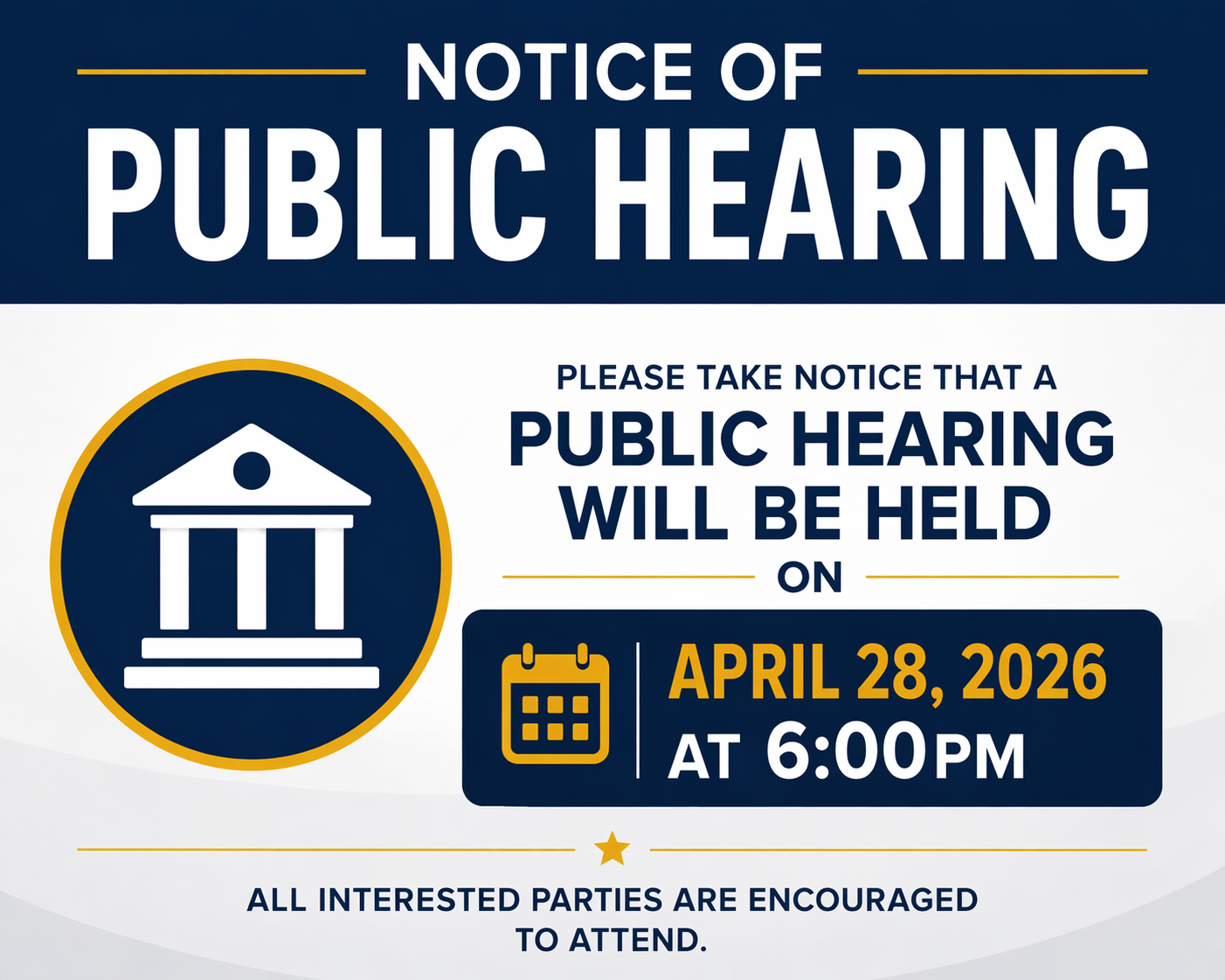 Notice of Public Hearing